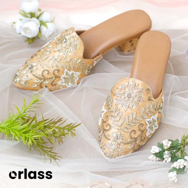 Orlass Joane Designer Heel Mule - Golden