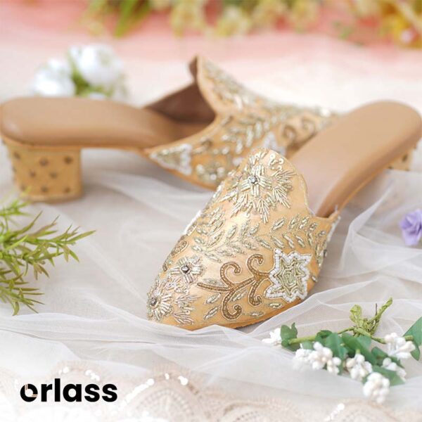 Orlass Joane Designer Heel Mule - Golden