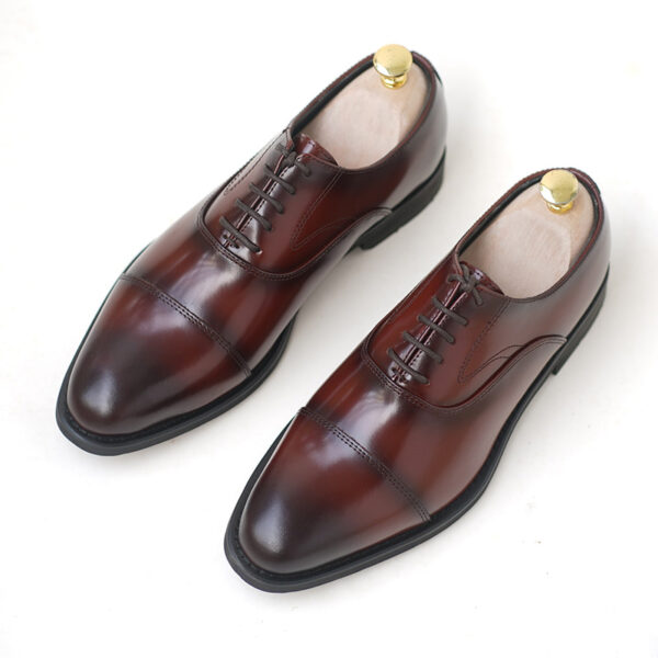 Pointed Toe High End Leather Formal Shoe - Redish Brown