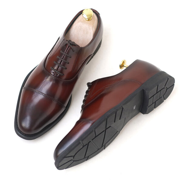 Pointed Toe High End Leather Formal Shoe - Redish Brown