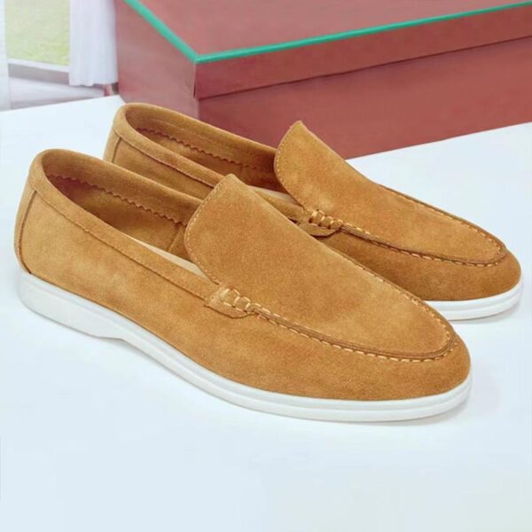 All Match Soft Bottom Suede Leather Loafer - Brown