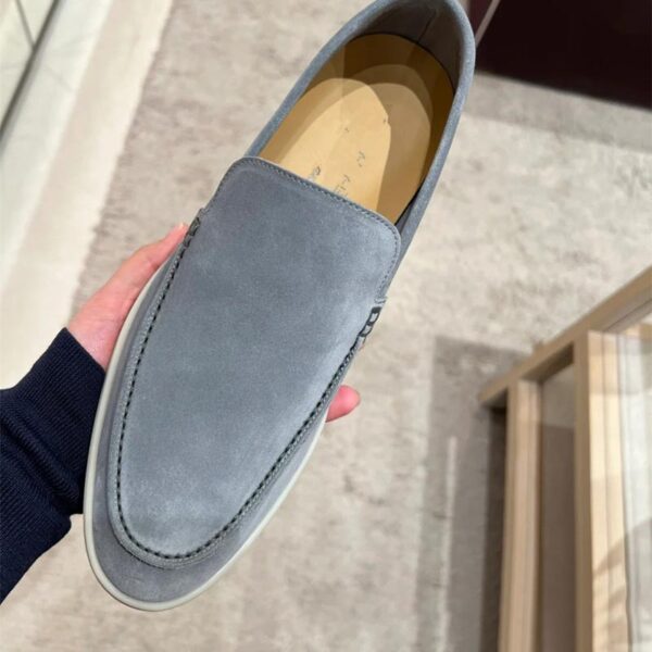 All Match Soft Bottom Suede Leather Loafer - Gray