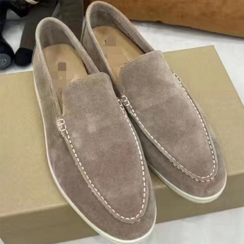 All Match Soft Bottom Suede Leather Loafer - Khaki