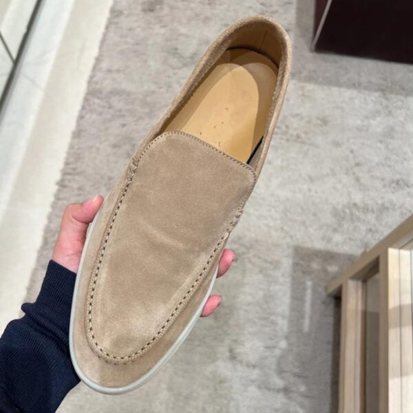 All Match Soft Bottom Suede Leather Loafer - Khaki