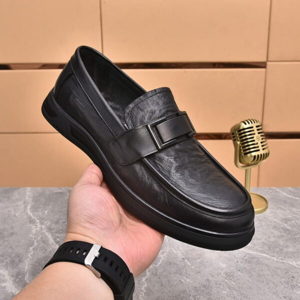 Autumn Trend Cozy Soft Leather Loafer - Black