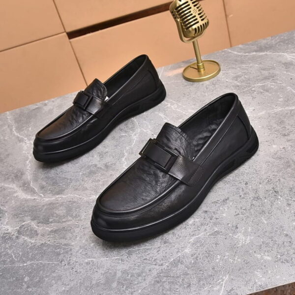 Autumn Trend Cozy Soft Leather Loafer - Black