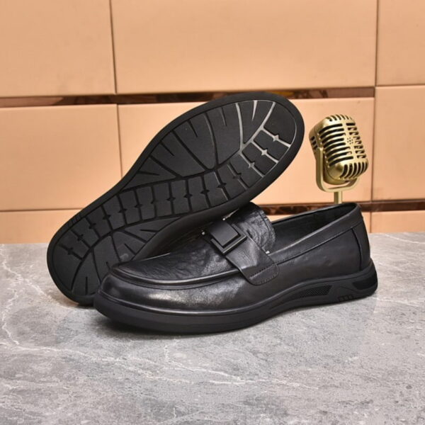 Autumn Trend Cozy Soft Leather Loafer - Black