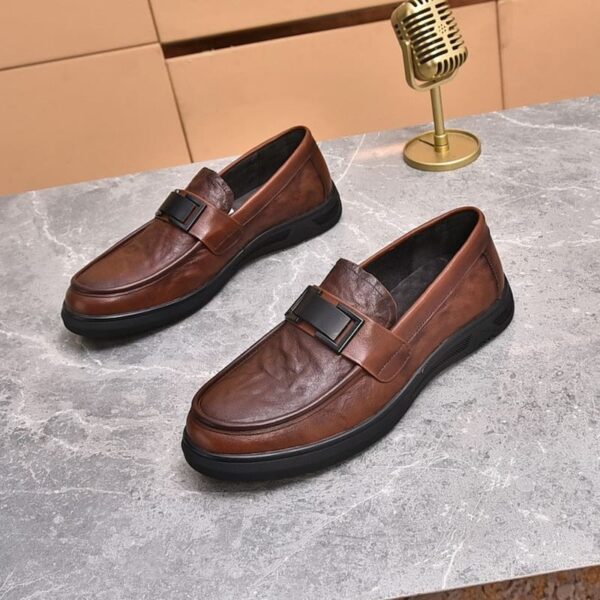 Autumn Trend Cozy Soft Leather Loafer - Brown