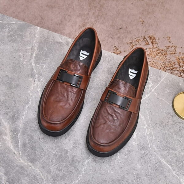 Autumn Trend Cozy Soft Leather Loafer - Brown