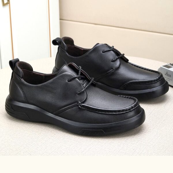 Breathable Soft Leather Driving Casual Shoe - Black