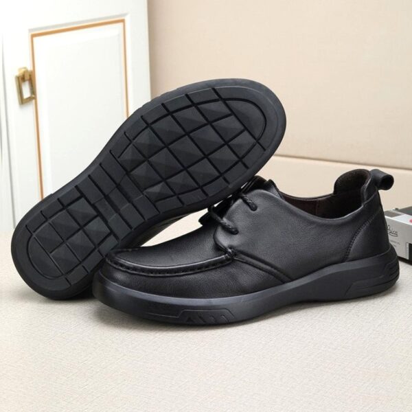 Breathable Soft Leather Driving Casual Shoe - Black