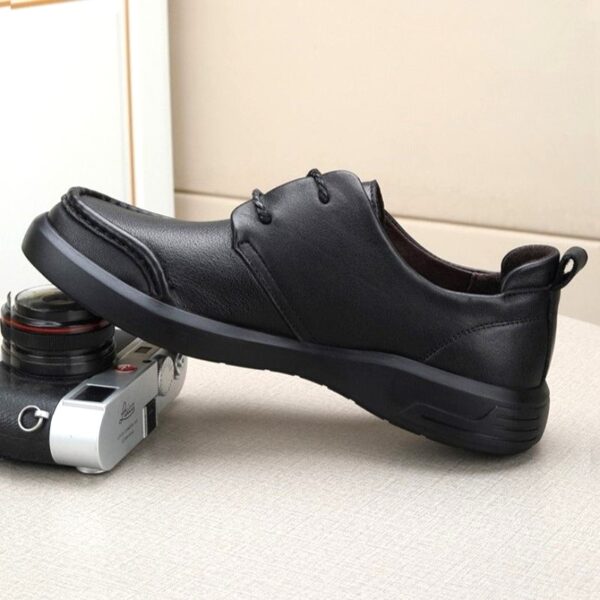 Breathable Soft Leather Driving Casual Shoe - Black