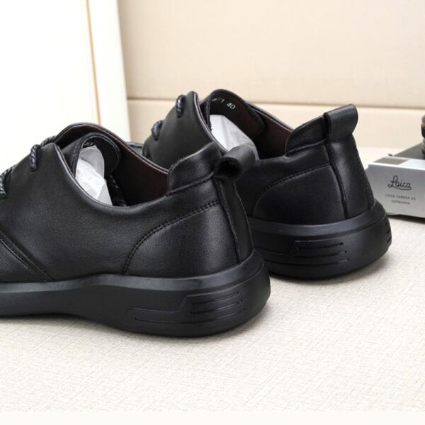 Breathable Soft Leather Driving Casual Shoe - Black