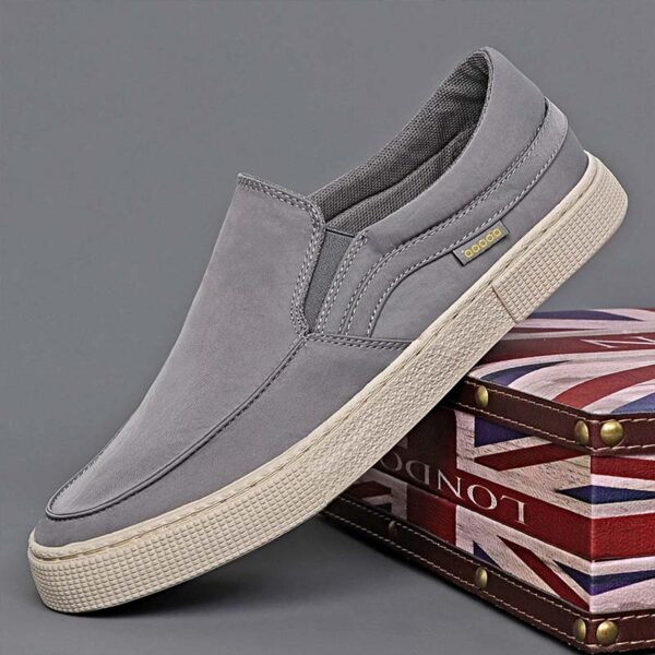 Classic Retro Versatile Soft Canvas Loafer - Gray