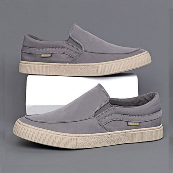 Classic Retro Versatile Soft Canvas Loafer - Gray