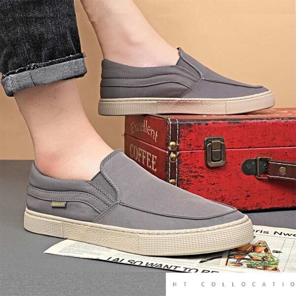 Classic Retro Versatile Soft Canvas Loafer - Gray