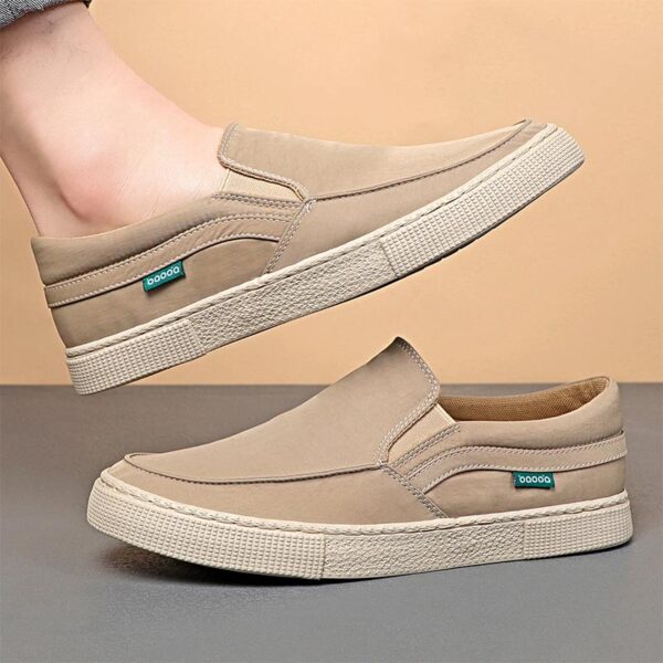 Classic Retro Versatile Soft Canvas Loafer - Khaki