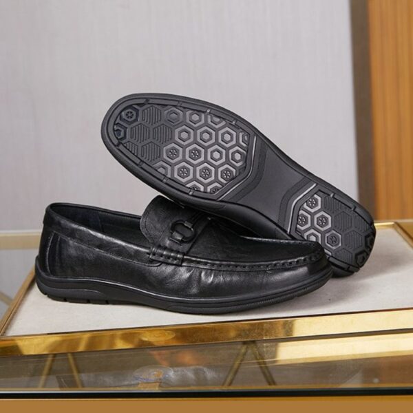 Embossed Leather Cozy Horsebit Loafer - Black