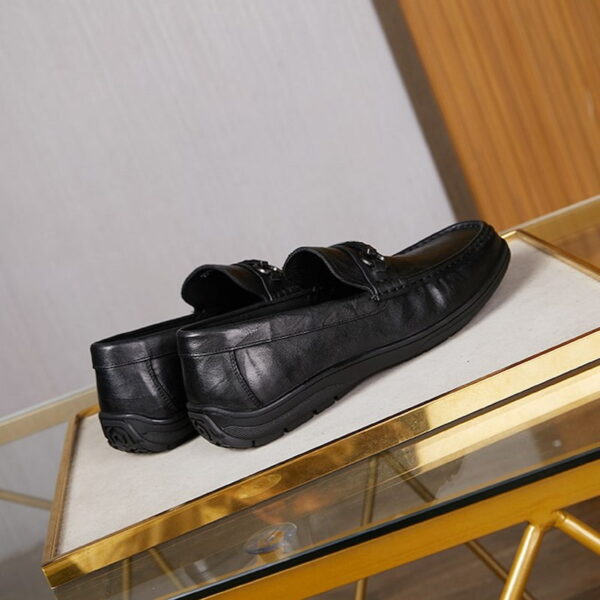 Embossed Leather Cozy Horsebit Loafer - Black