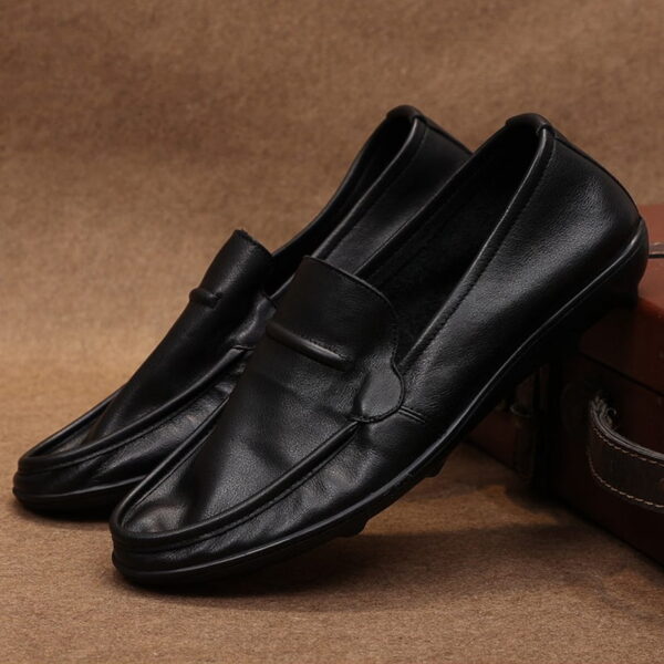 Foreign Trade Lightweight Leather Loafer - Black