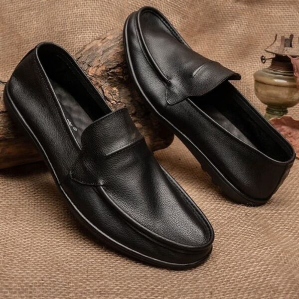 Foreign Trade Lightweight Leather Loafer - Black