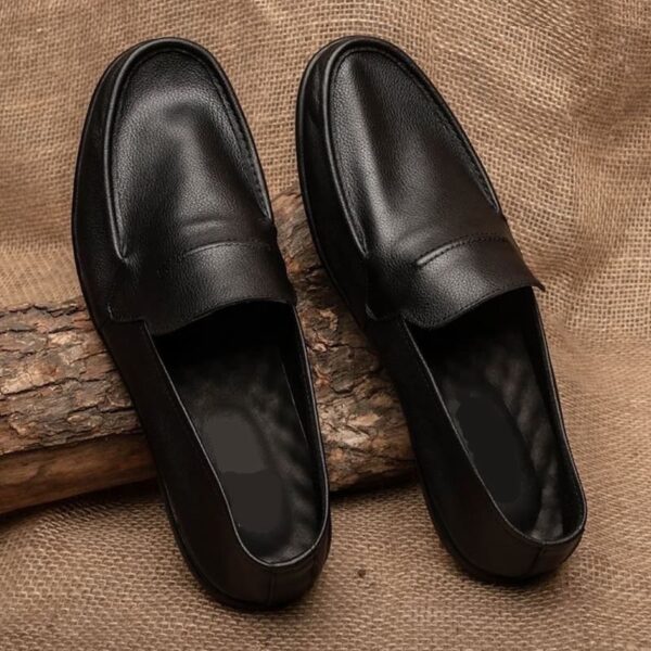 Foreign Trade Lightweight Leather Loafer - Black