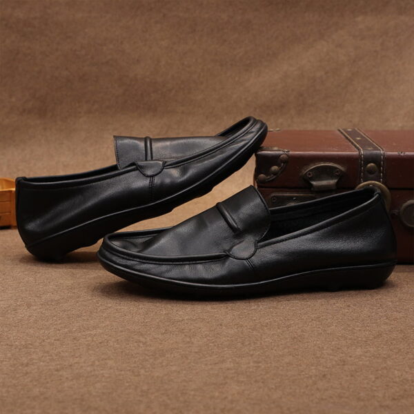 Foreign Trade Lightweight Leather Loafer - Black