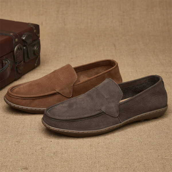 Foreign Trade Lightweight Leather Loafer - Khaki