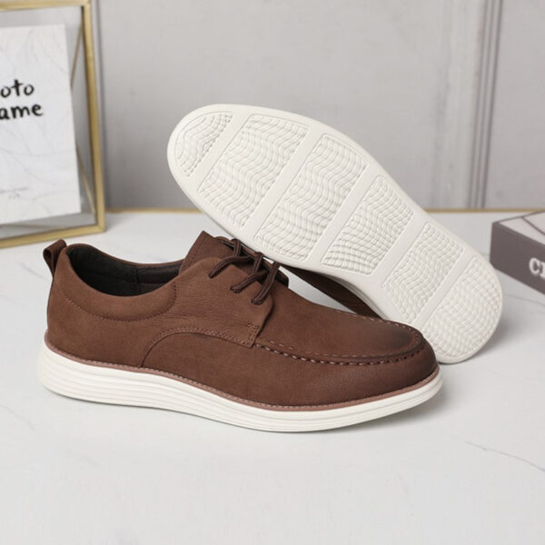 Lace-up Comfortable Leather Casual Shoe - Brown