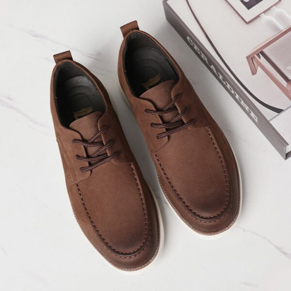 Lace-up Comfortable Leather Casual Shoe - Brown