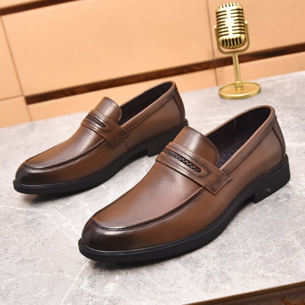 Pointed Toe Slip-on Leather Formal shoe – Chocolate