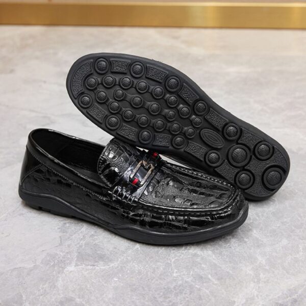 Spring Trend Pattern Leather Fancy Loafer - Black