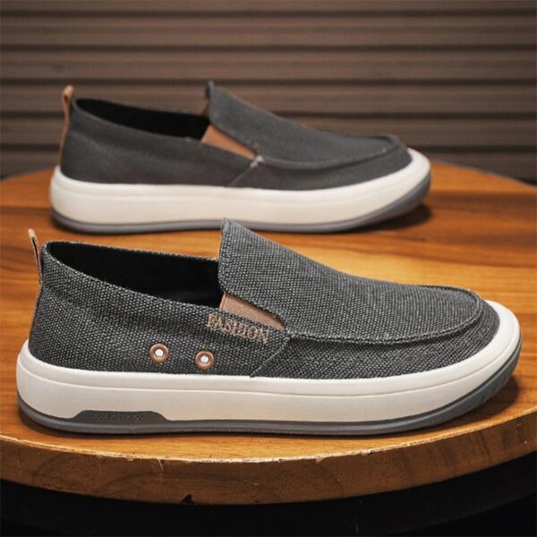 Summer Trend Breathable Canvas Loafer - Gray