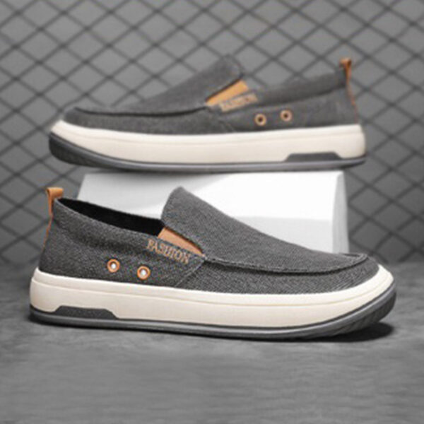 Summer Trend Breathable Canvas Loafer - Gray