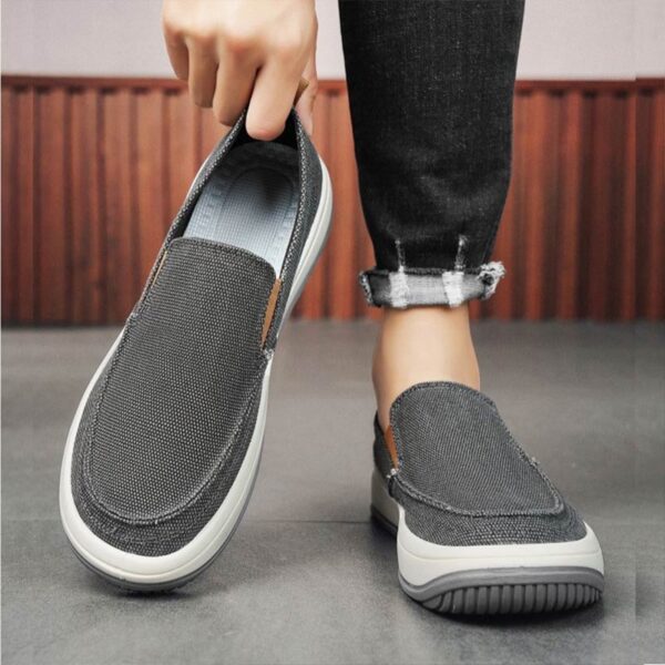 Summer Trend Breathable Canvas Loafer - Gray