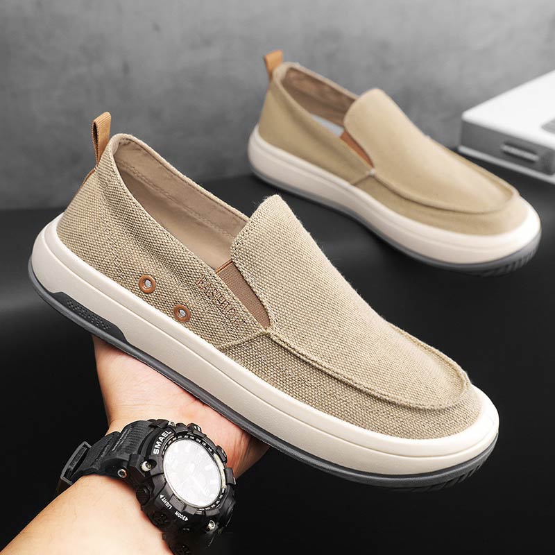 Summer Trend Breathable Canvas Loafer - Khaki