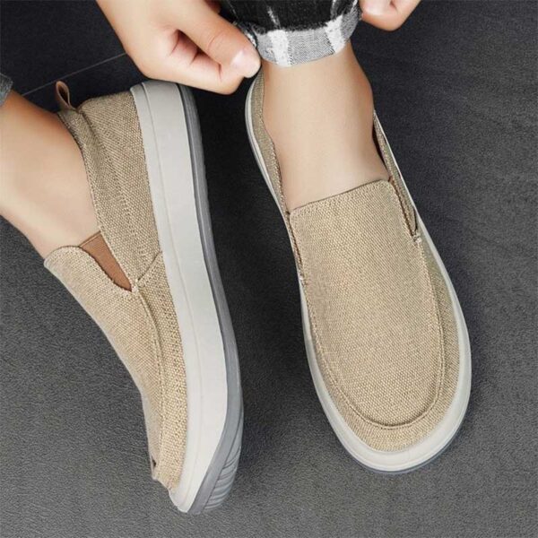 Summer Trend Breathable Canvas Loafer - Khaki