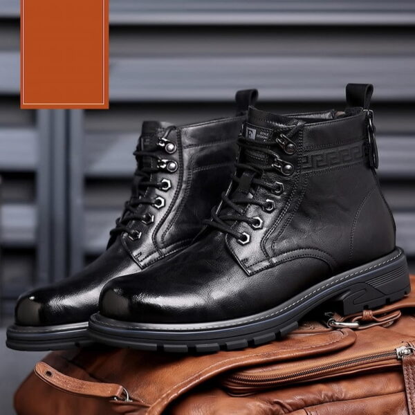 Winter Trend Zipper Tooling Martin Boot - Black