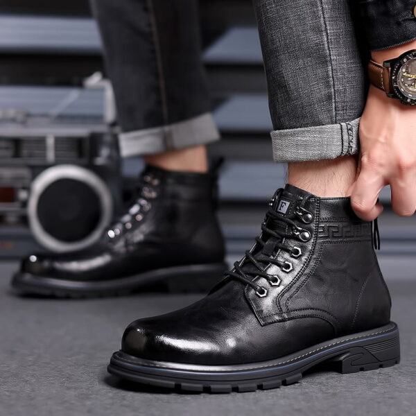 Winter Trend Zipper Tooling Martin Boot - Black