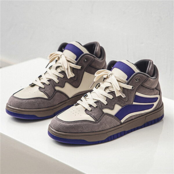 Youth Trend Mid-top Retro Casual Shoe - Gray Purple