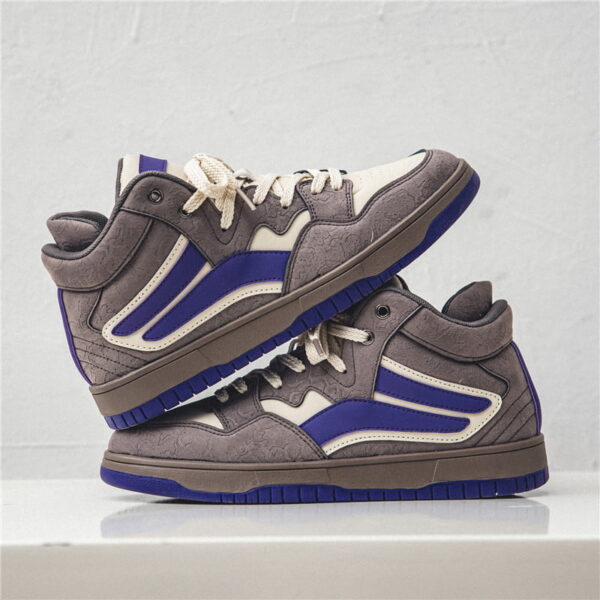 Youth Trend Mid-top Retro Casual Shoe - Gray Purple