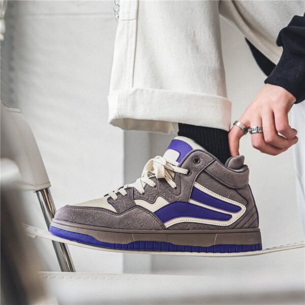 Youth Trend Mid-top Retro Casual Shoe - Gray Purple