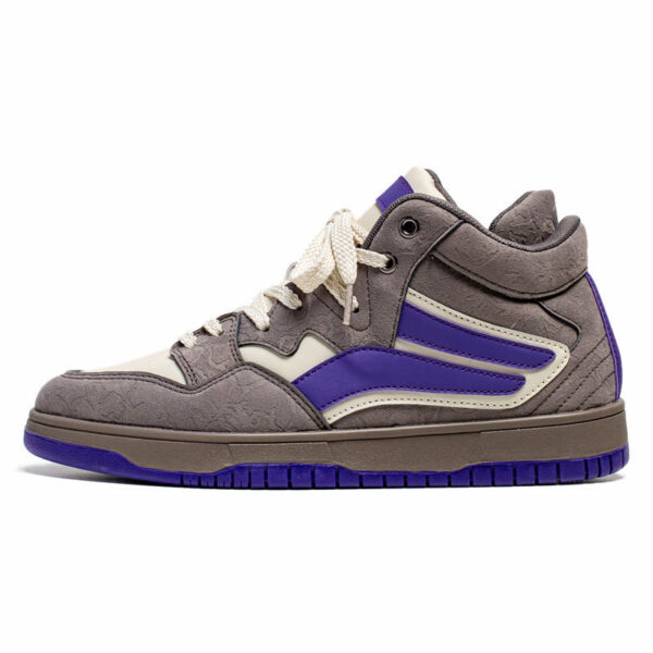 Youth Trend Mid-top Retro Casual Shoe - Gray Purple