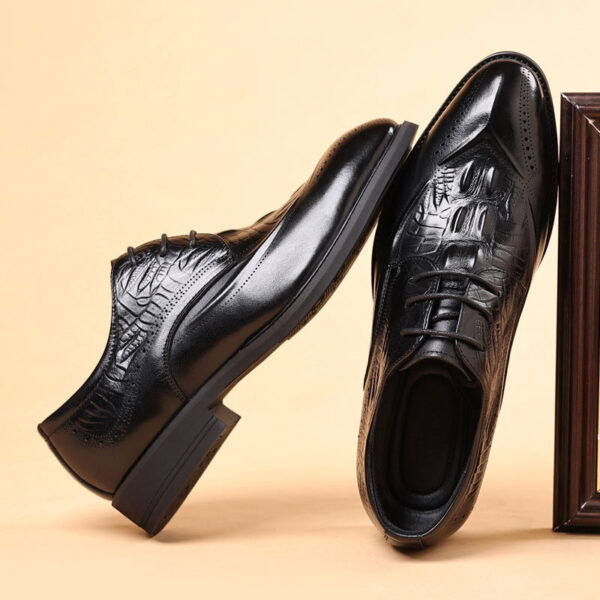 Business Class Pattern Leather Formal Shoe - Black