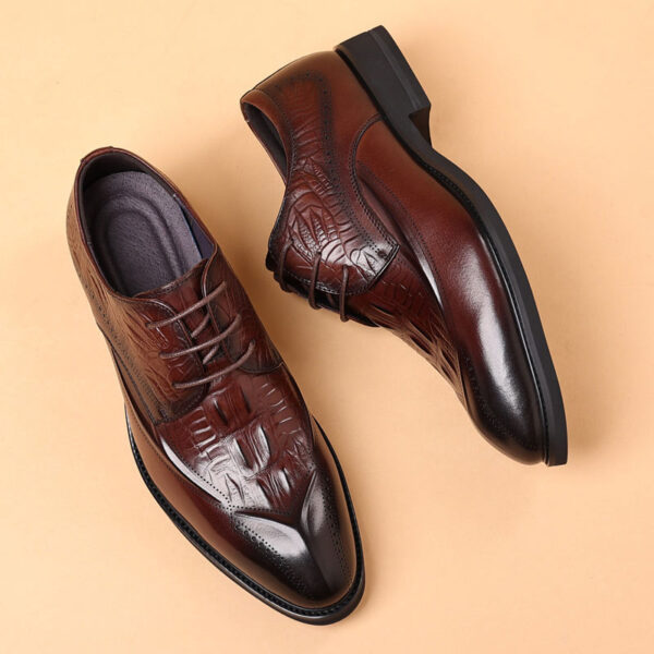 Business Class Pattern Leather Formal Shoe - Brown