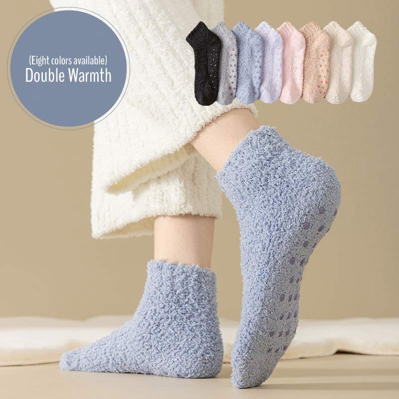 Women's Mid-tube Warm Non-slip Floor Socks – Mixed Color (5 Pair)
