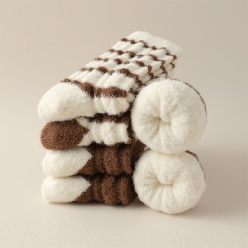 Women's Warm Striped Long Sleeping Socks – Mixed Color (4 Pair)