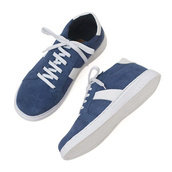 European Retro High-end Leather Casual Shoe - Blue