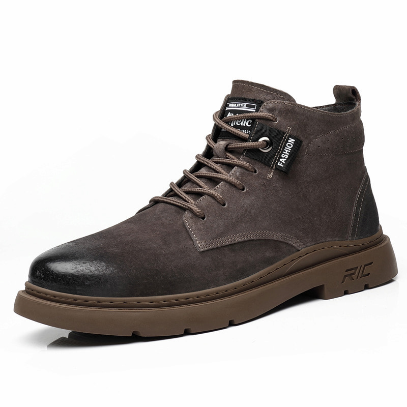 British Style Mid-cut Leather Martin Boot – Coffee