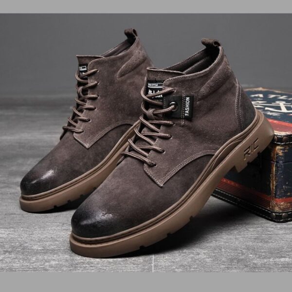 British Style Mid-cut Leather Martin Boot – Coffee